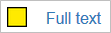 Screenshot of the yellow “Full text” icon in EconBiz indicating access to the full text